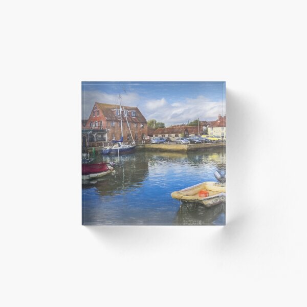 Boats At Emsworth Harbour Acrylic Block