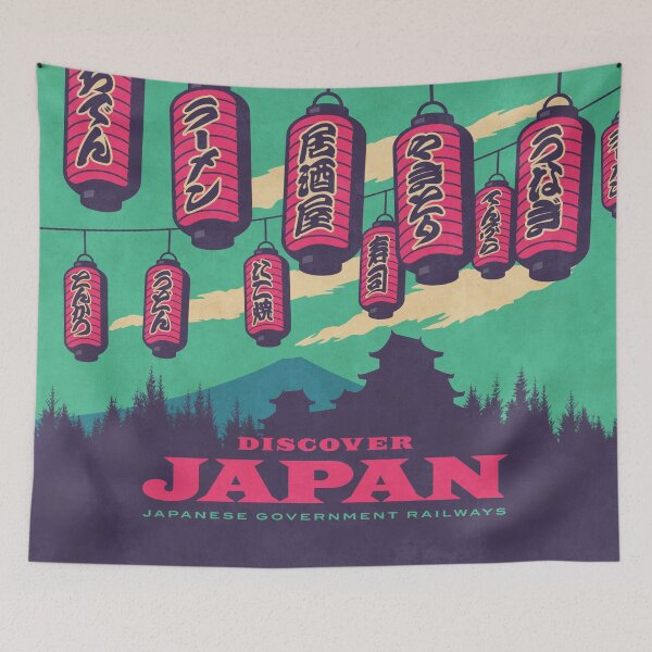 Artikelvorschau, Japan Travel Tourism Japanese Castle Mt Fuji Lantern - Green entworfen und verkauft von VoodooCircus.