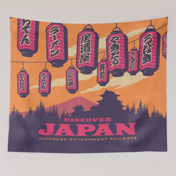 Artikelvorschau, Japan Travel Tourism Japanese Castle Mt Fuji Lantern - Orange entworfen und verkauft von VoodooCircus.