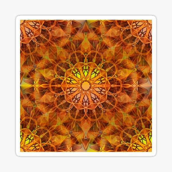 Brown mandala seamless symmetric pattern Sticker