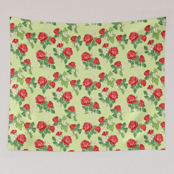 Item preview, Vintage style pattern with jasmine flowers and roses designed and sold by Yulia Fushtey.