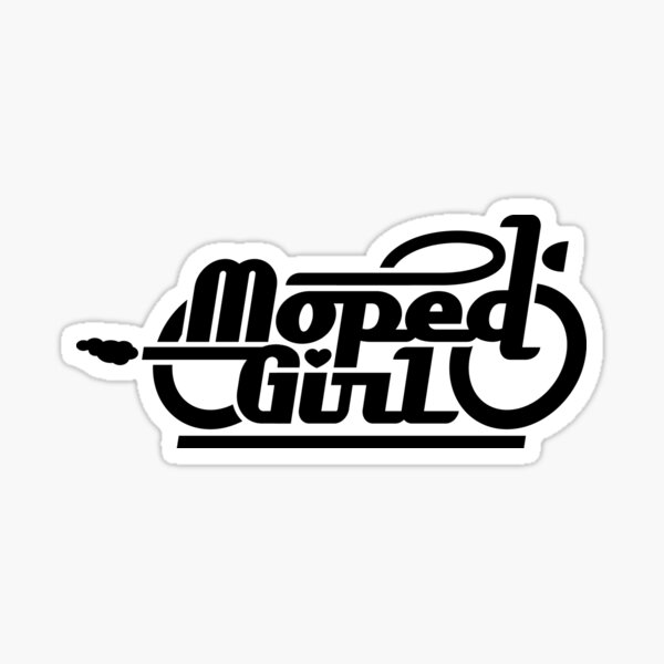 "Moped Girl / Mopedgirl (black)" Sticker for Sale by GetThatCar Redbubble