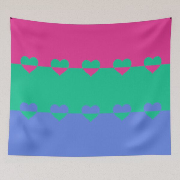 Item preview, LGBTQ Flag with Hearts v1 - Polysexual designed and sold by Sarinilli.