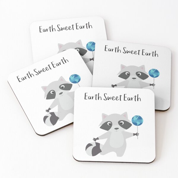Item preview, Earth Sweet Earth - Lovely Raccoon and the Earth Lollipop - Happy Earth Day designed and sold by thewishdesigns.