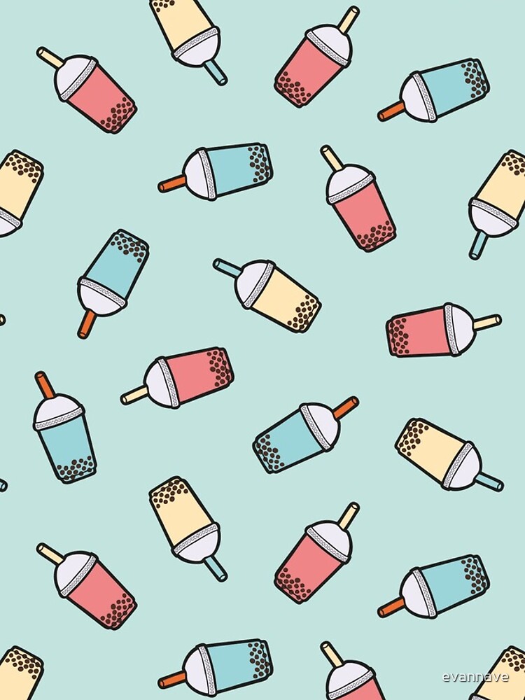 Bubble Tea Pattern in Mint by evannave