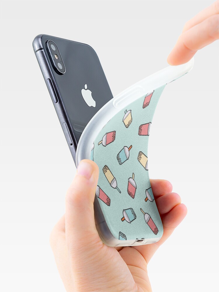 Alternate view of Bubble Tea Pattern in Mint iPhone Case & Cover