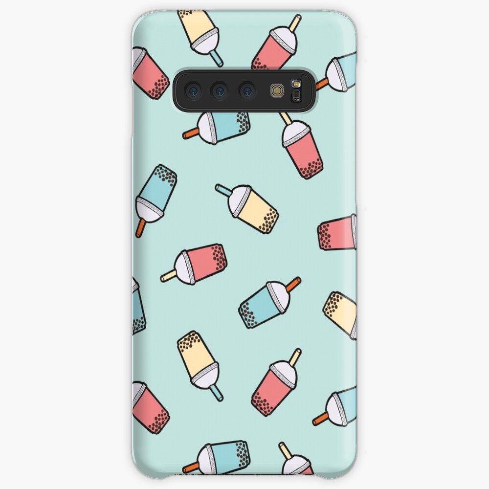 Bubble Tea Pattern in Mint Case & Skin for Samsung Galaxy