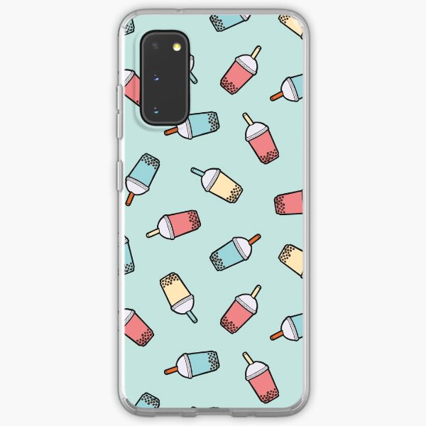 Bubble Tea Pattern in Mint Samsung Galaxy Soft Case