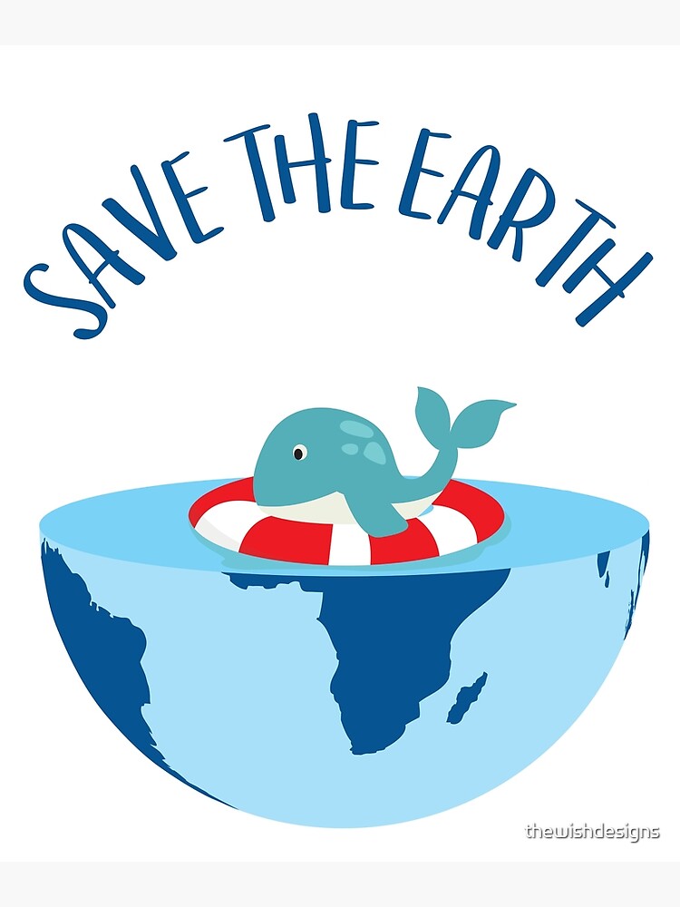 "Little Whale learns to swim Save the Earth Happy Earth Day Earth