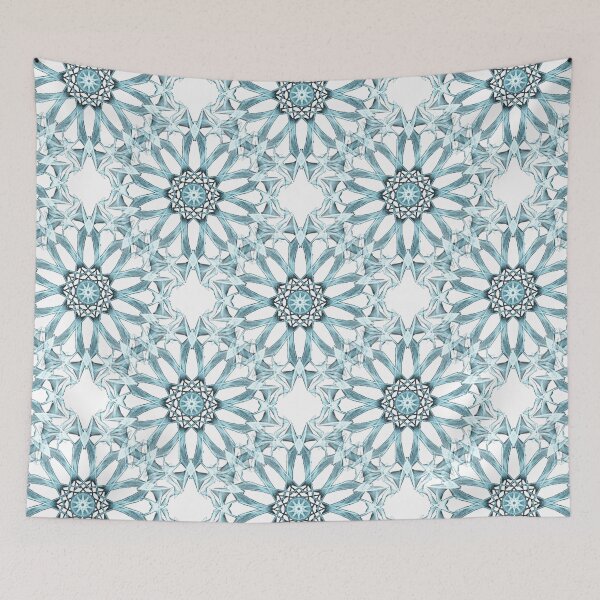 Item preview, Blue mandala seamless pattern designed and sold by iRenza.