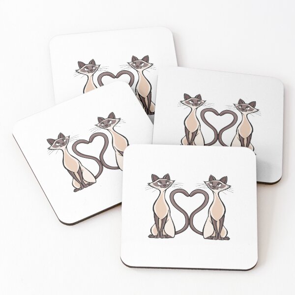 Item preview, Siamese cats with hearts designed and sold by DerSenat.