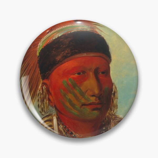 Item preview, Head Chief White Cloud George Catlin Fine Art Clock designed and sold by ClocksMan.