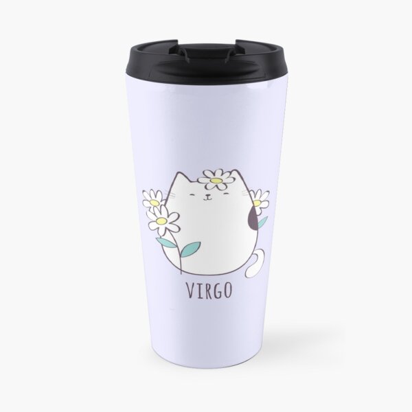 Virgo Star Sign Cat Cute, Funny Kitty Zodiac Travel Mug