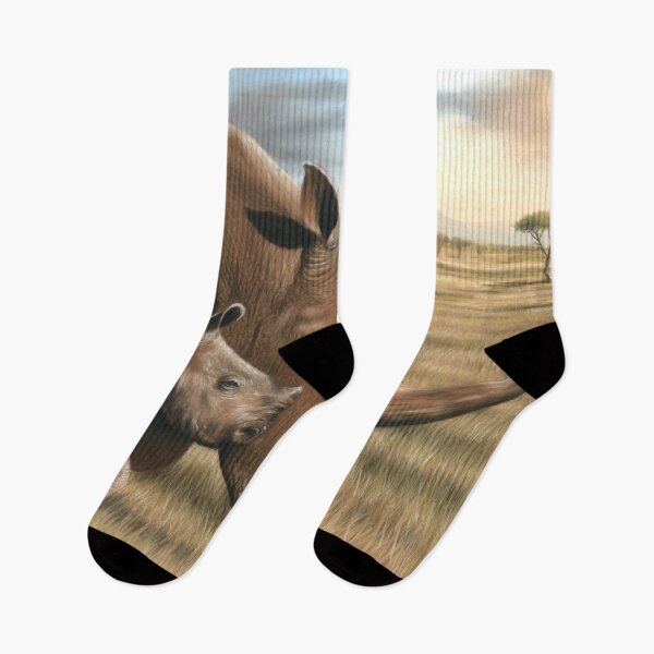 Item preview, Wildlife artwork of a Rhino and Calf designed and sold by Richard Macwee.