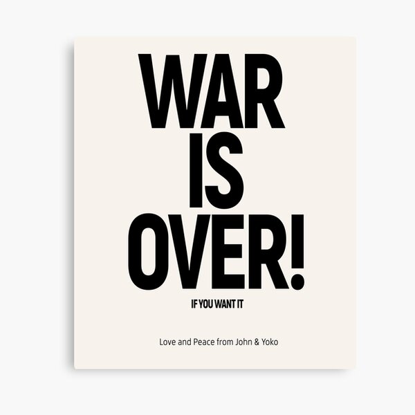 Aperçu de l'œuvre LA GUERRE EST FINIE! SI VOUS LE VOULEZ: (John & Yoko) en noir original sur crème créée et vendue par Day Chapman.