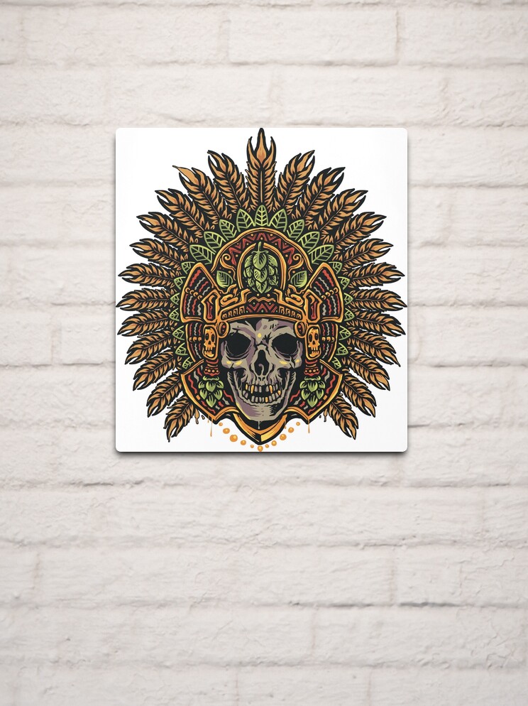 Digital Download Mayan Warrior Skull an Instant Digital 