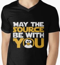 May The Source Be With You - Tux Edition Men's V-Neck T-Shirt