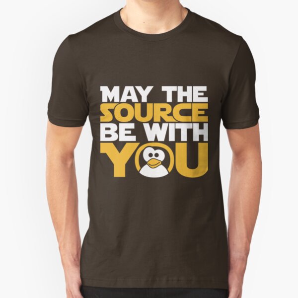 May The Source Be With You - Tux Edition Slim Fit T-Shirt