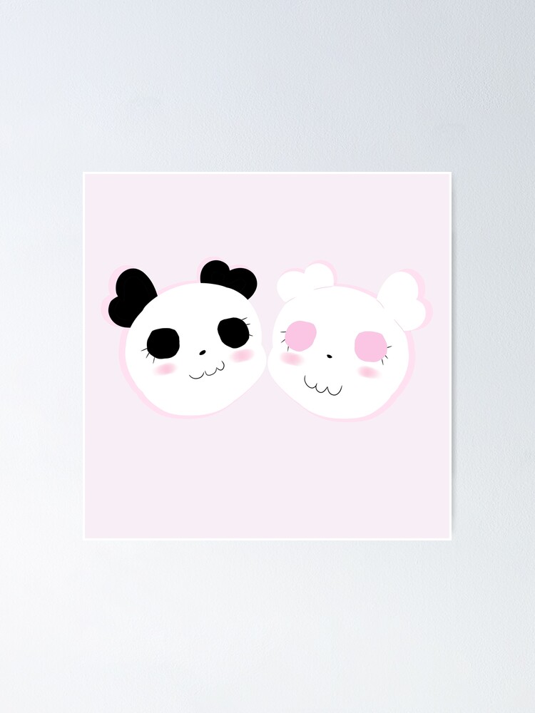 Honeyworks Panda Mascots Poster By Honnybunnyellie Redbubble
