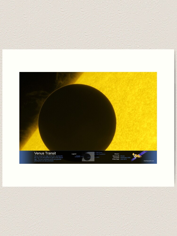 Thumbnail 1 of 3, Art Print, Venus Transit - with Annotated Legend designed and sold by OuterSpaceInfo.