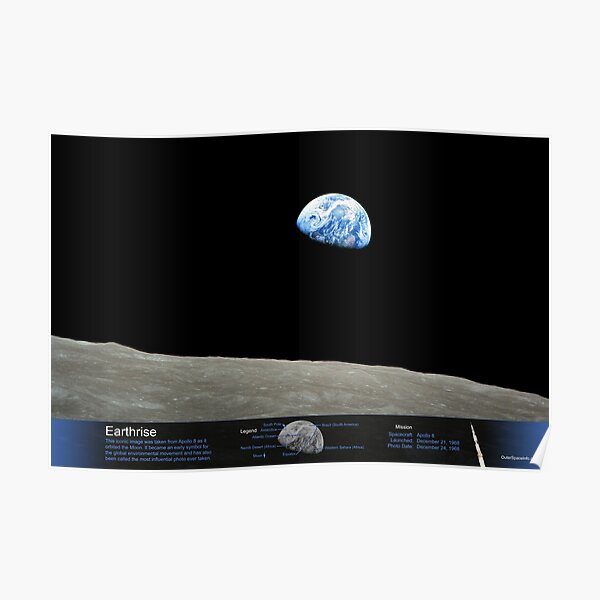 Earthrise - con leyenda anotada Póster