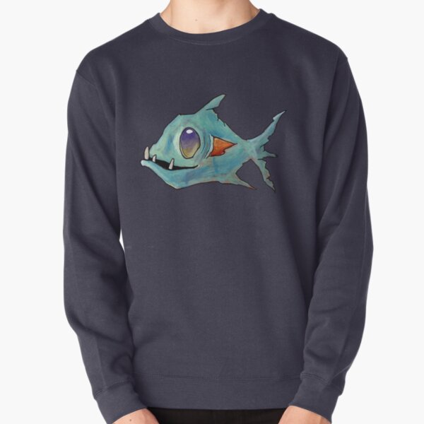 Blue Zombie Fish Pullover Sweatshirt