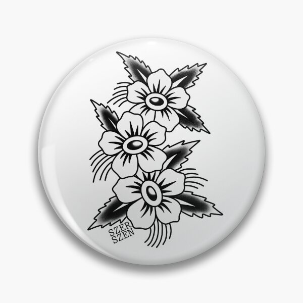 Item preview, Traditional Flower Tattoo designed and sold by jennaszetattoos.