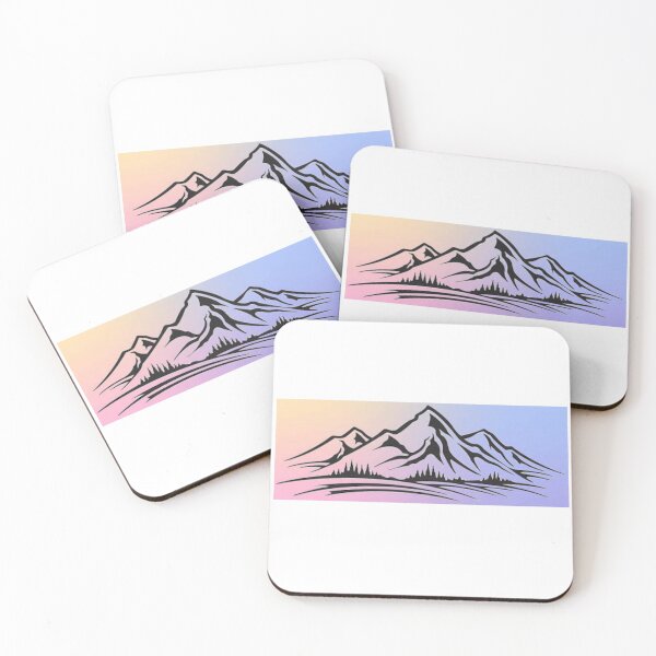 Item preview, Colorful Mountain Design with Pink Gradient Backdrop Sticker designed and sold by rossandrews.