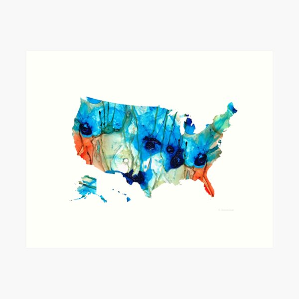 Item preview, Copy of Red White And Blue - USA Map 30 - Sharon Cummings designed and sold by Sharon Cummings Art.