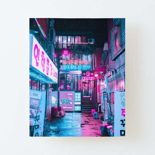 Korean Cyber Punk Landscape Canvas Mounted Print