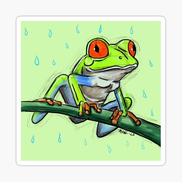 Tree Frog digital art Sticker