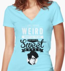 I like Being Weird Women's Fitted V-Neck T-Shirt