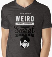 Camiseta de cuello en V Me gusta ser raro