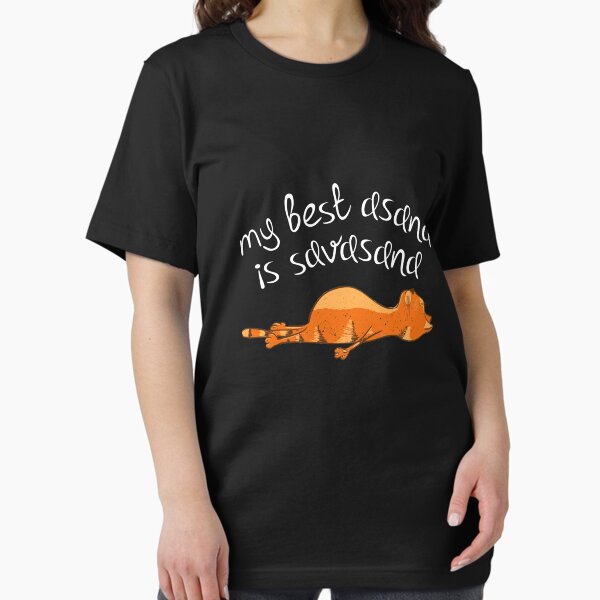 Item preview, My Best Asana Is Savasana Funny Yoga Inspirational Cat Silhouette Meditation Yoga Lovers Cool Gift  designed and sold by FunnySunny T-Shirts.