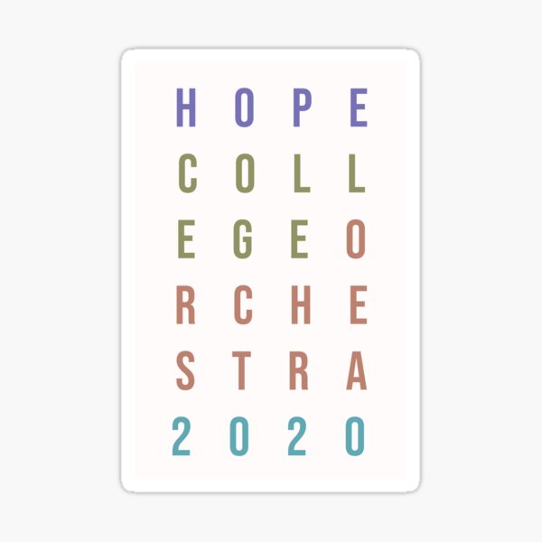Hope College Orchestra 2020 Sticker