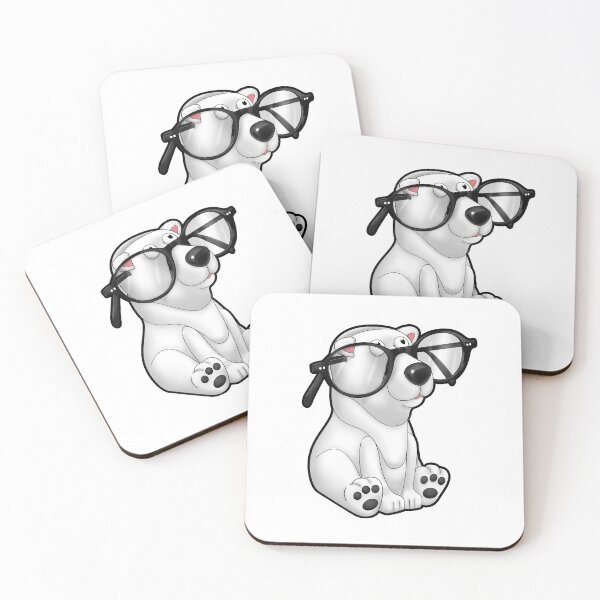 Item preview, Polar Bear with Glasses designed and sold by ImagineThatNYC.