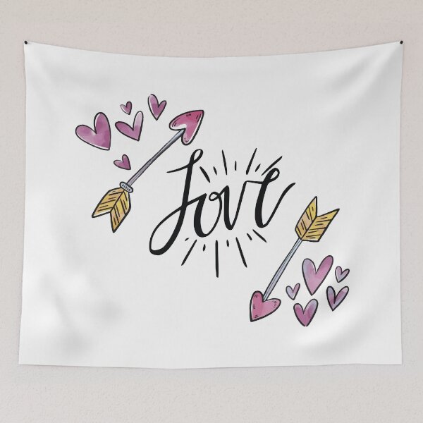 Item preview, Love with hearts - Black Lettering Quote designed and sold by TamGustam.