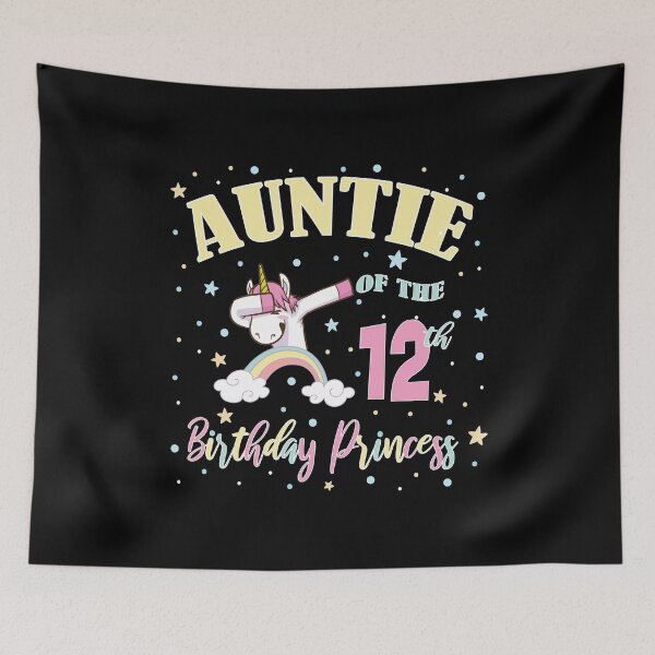 Item preview, Auntie Of The 12th Birthday Princess Girl Unicorn Aunt product designed and sold by Grabitees.