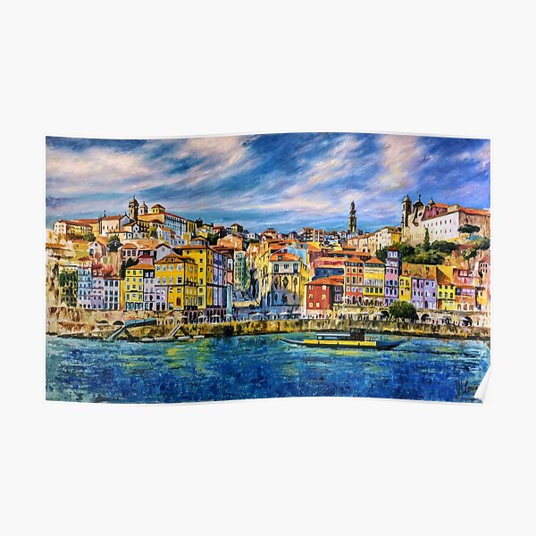 in the Ribeira do Porto of Portugal.
Painting made in 2018 with a spatula and brushes on wood.
You can see the process here:
https://youtu.be/sAEbaX1uRF4 Poster