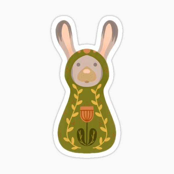 Woodland Adventure Doll Green Rabbit Sticker Sticker