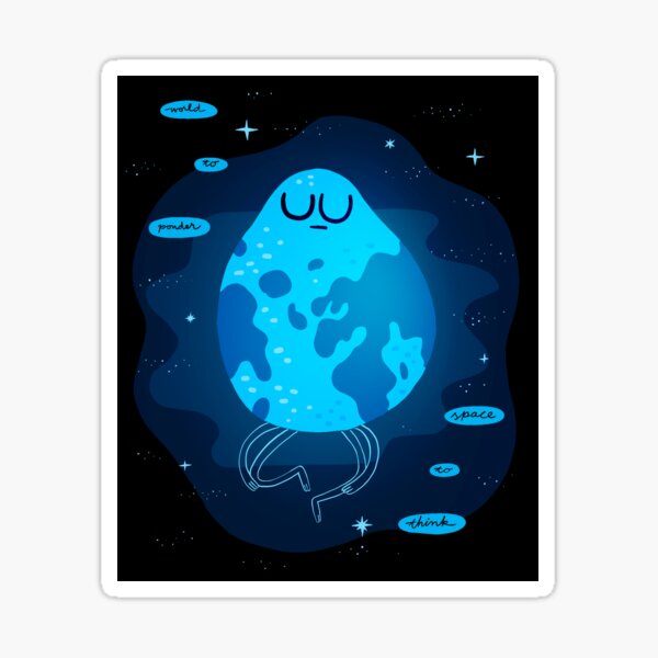 World to Ponder Space to Think Sticker