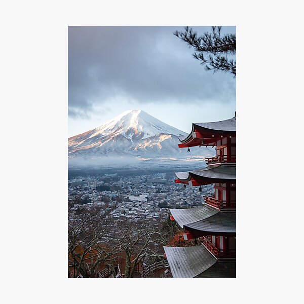 mountains landscape of Mount Fuji fujiyama (Fujiyama volcano) in Japan Photographic Print