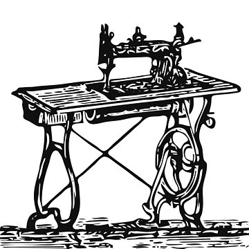 Black and White Vintage Antique Sewing Machine Design Art Board Print for  Sale by Vintage-TM