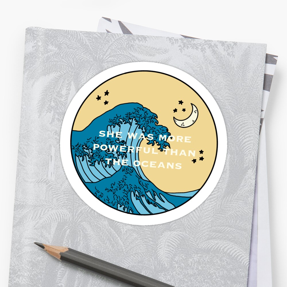 aesthetic boho wave with quote sticker by laurhog