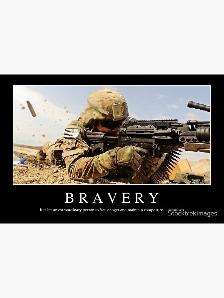 Disover Bravery: Inspirational Quote and Motivational Poster Premium Matte Vertical Poster