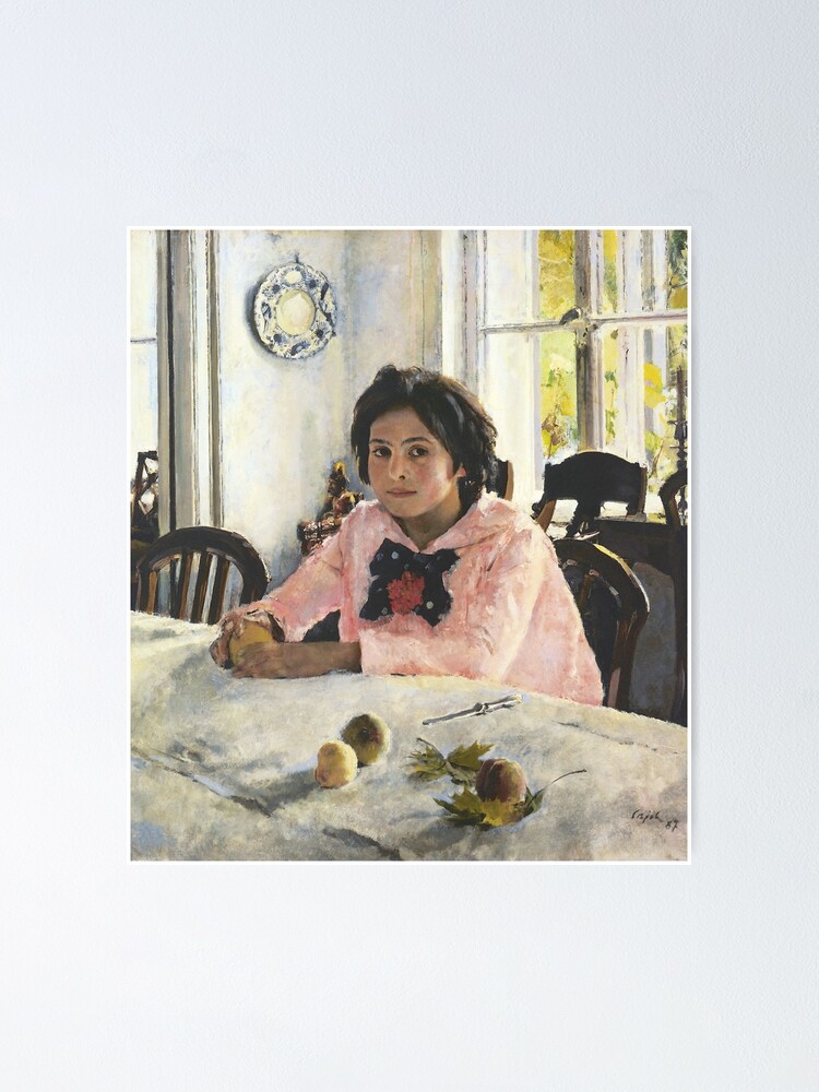 Alternate view of Girl with Peaches, 1887, Valentin Alexandrovich Serov was a Russian painter, and one of the premier portrait artists of his era Poster