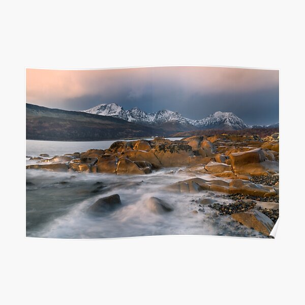 "Camus Malag and Blaven Stormy Sunset. Isle of Skye." Poster for Sale