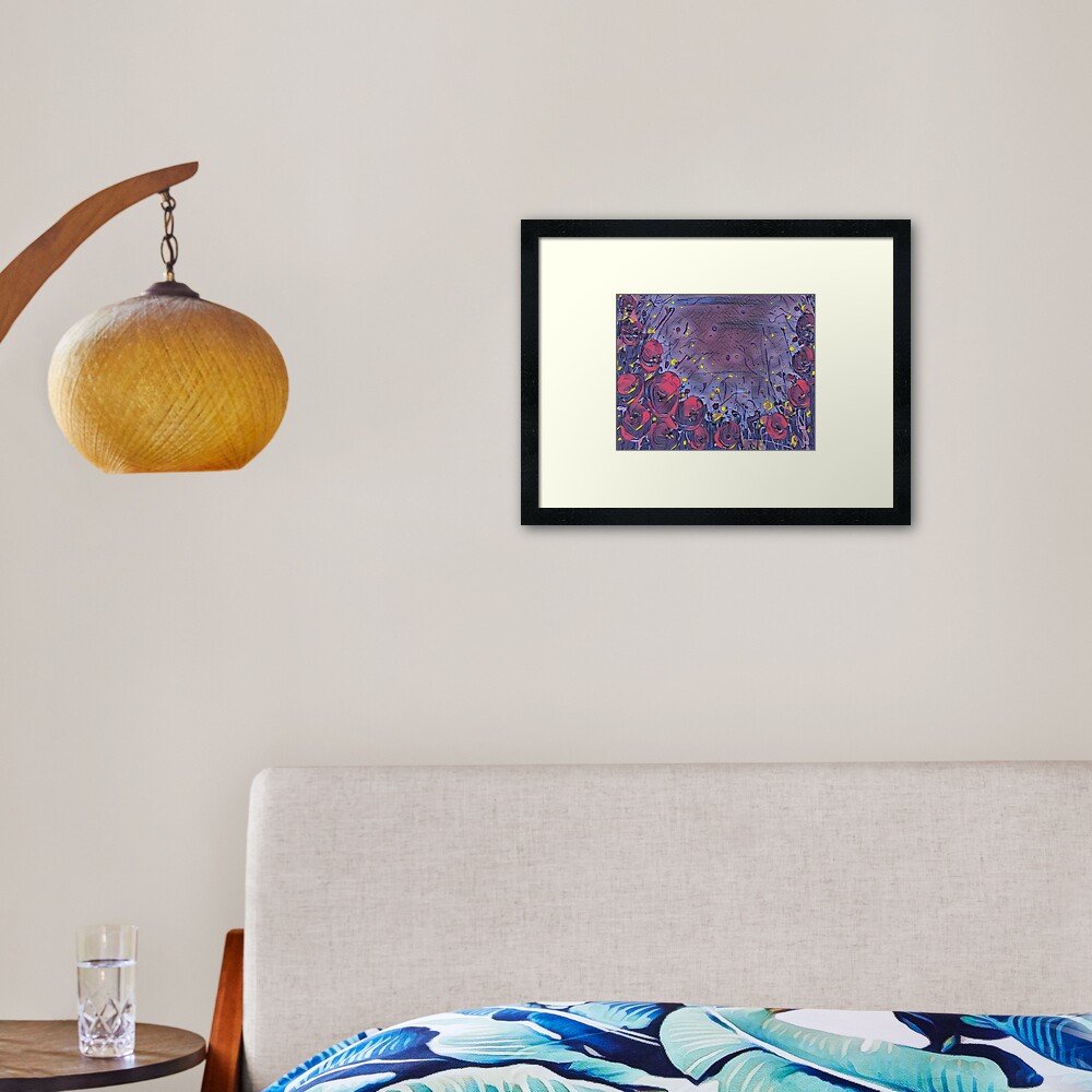 Poppy Garden 3 designed & created by (c) Janet Watson Art Framed Art Print