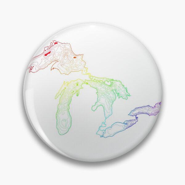 Item preview, Great Lakes Depth Map Rainbow Contour Lines designed and sold by The Water Nerd.