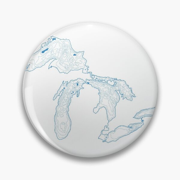 Item preview, Great Lakes Depth Map Light Blue Contour Lines designed and sold by The Water Nerd.